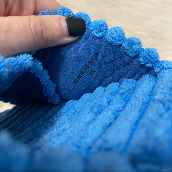 Free People Blue Ribbed Terry Two Days In Ibiza Slides Slip On Sandals Slippers - Picture 9 of 10